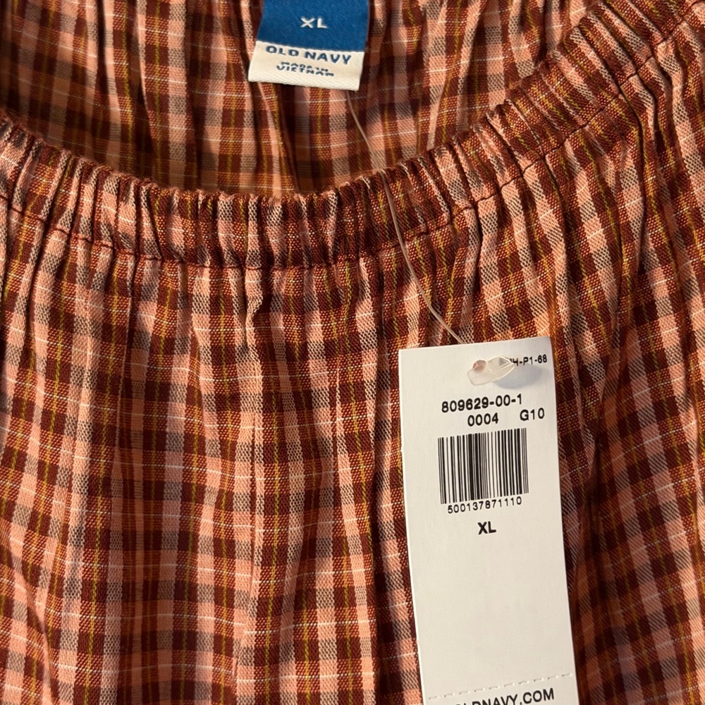 Old Navy Tiered Mini Swing Dress - XL Pink Plaid